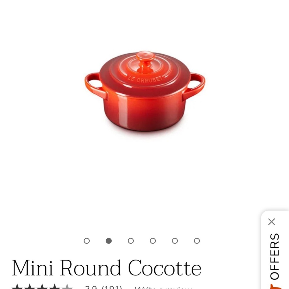 Le Creases Red Mini Round Cocotte